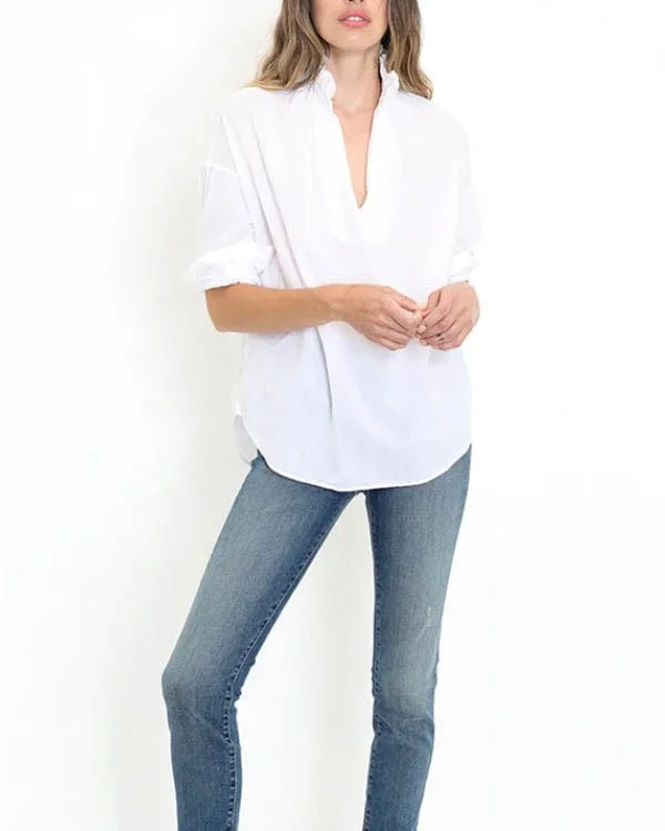 White "Penelope" Shirt -- Basic T-Shirt Crew Neck Short Sleeve
