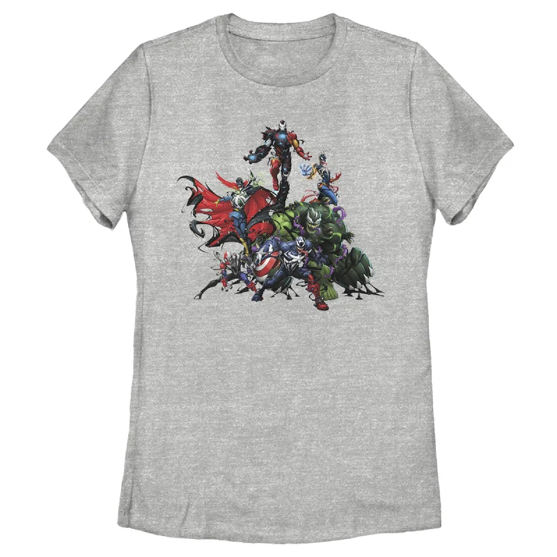 Women's Marvel Avengers Character Melee T-Shirt-- Mesh Blend Leather Blend Suede Blend Women's Marvel Avengers Character Melee T-Shirt-- Mesh Blend Leather Blend Suede Blend