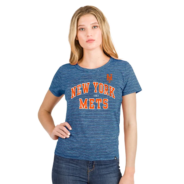 BRP NEW!   NY Mets Women's Striped S/S T-Shirt-- Chenille Fabric Brocade Fabric Lace Fabric