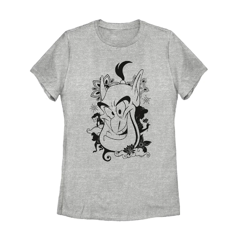 Women's Aladdin Genie Grin T-Shirt-- Spandex Blend Rayon Blend Denim Blend