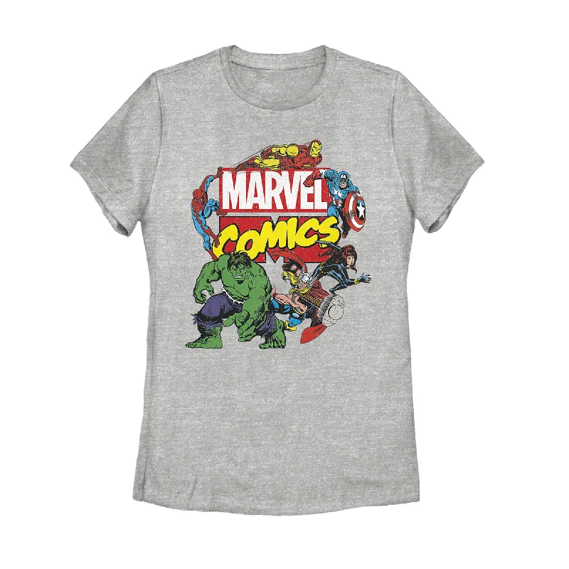 Women's Marvel Comics T-Shirt-- Boxy Fit Fitted Loose
