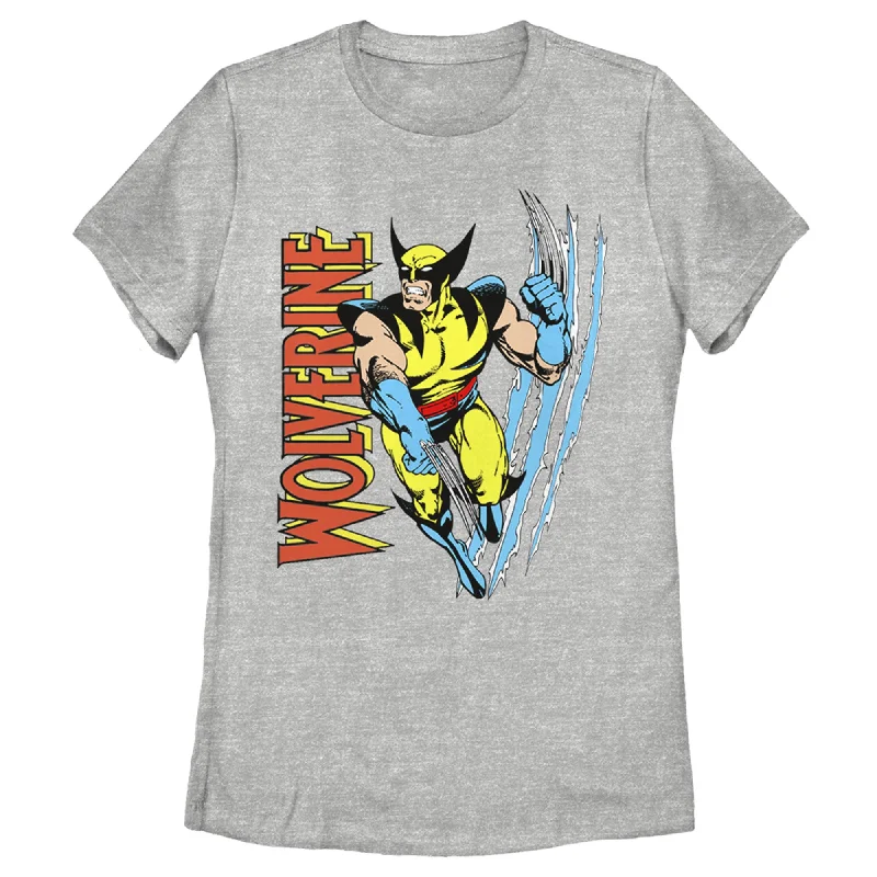 Women's Marvel X-Men Wolverine Slash T-Shirt-- Satin Fabric Silk Fabric Chiffon Fabric