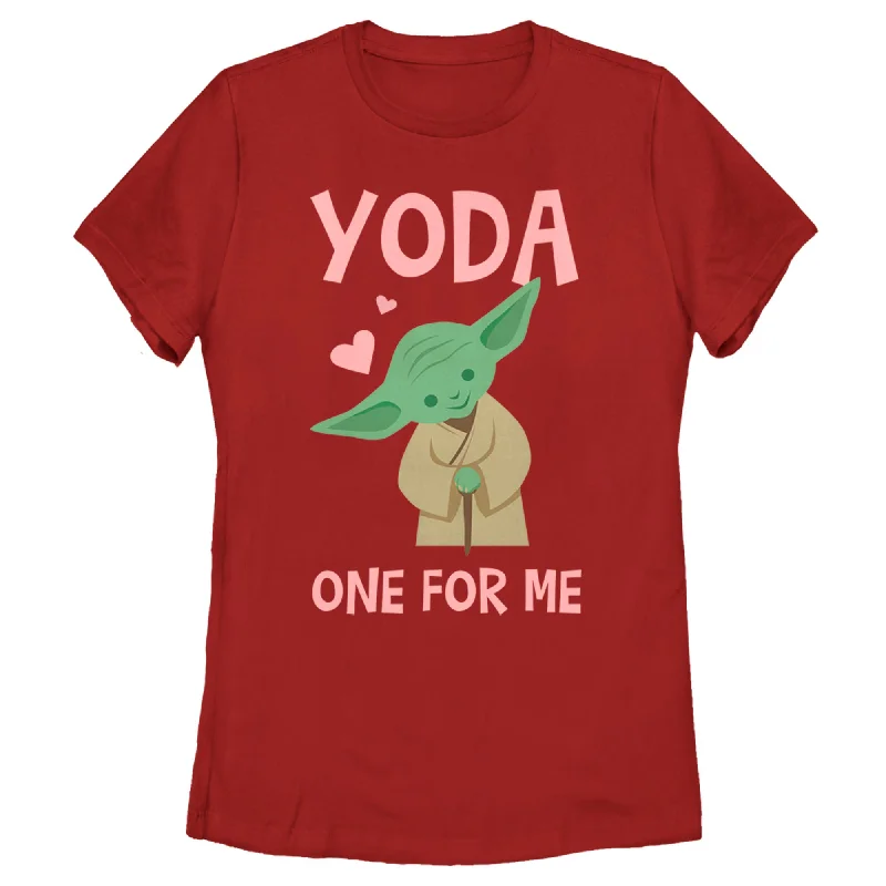 Women's Star Wars Valentine's Day Yoda One for Me Simple T-Shirt-- Chenille Blend Fleece Blend Nylon Blend Women's Star Wars Valentine's Day Yoda One for Me Simple T-Shirt-- Chenille Blend Fleece Blend Nylon Blend