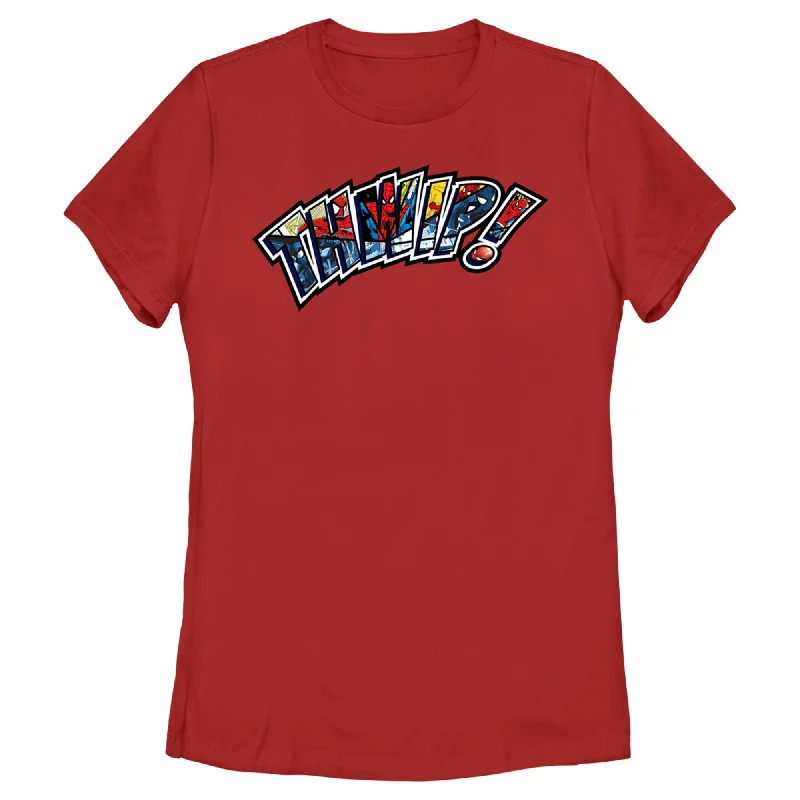Women's Spider-Man: Beyond Amazing Thwip! Comic Book Panels T-Shirt-- Fleece Fabric Down Fabric Feather Fabric