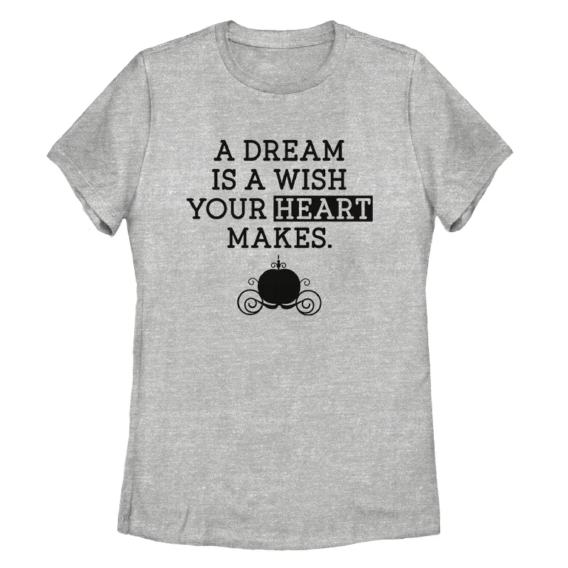 Women's Cinderella A Dream Is a Wish Your Heart Makes T-Shirt-- Polka Dot Checkered Tartan