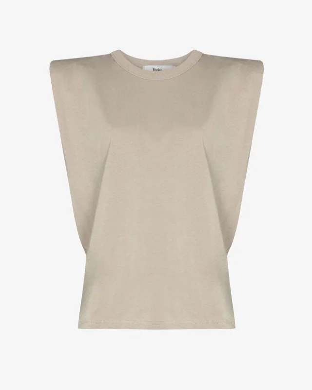 Eva Padded Shoulder Muscle T-Shirt-- Graphic Embroidered Appliqued