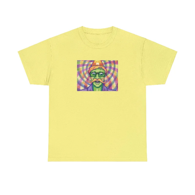 Psychedelic Guru Portrait T-Shirt-- Ribbed T-Shirt High Neck Heavyweight