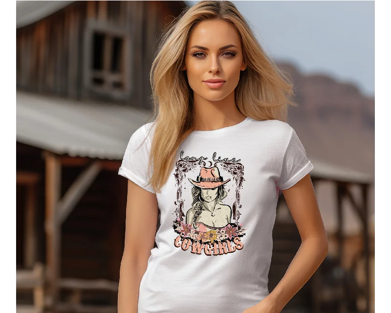 Women's OutLaw Cowgirl TShirt-- Faux Fur Fabric Real Fur Fabric Shearling Fabric