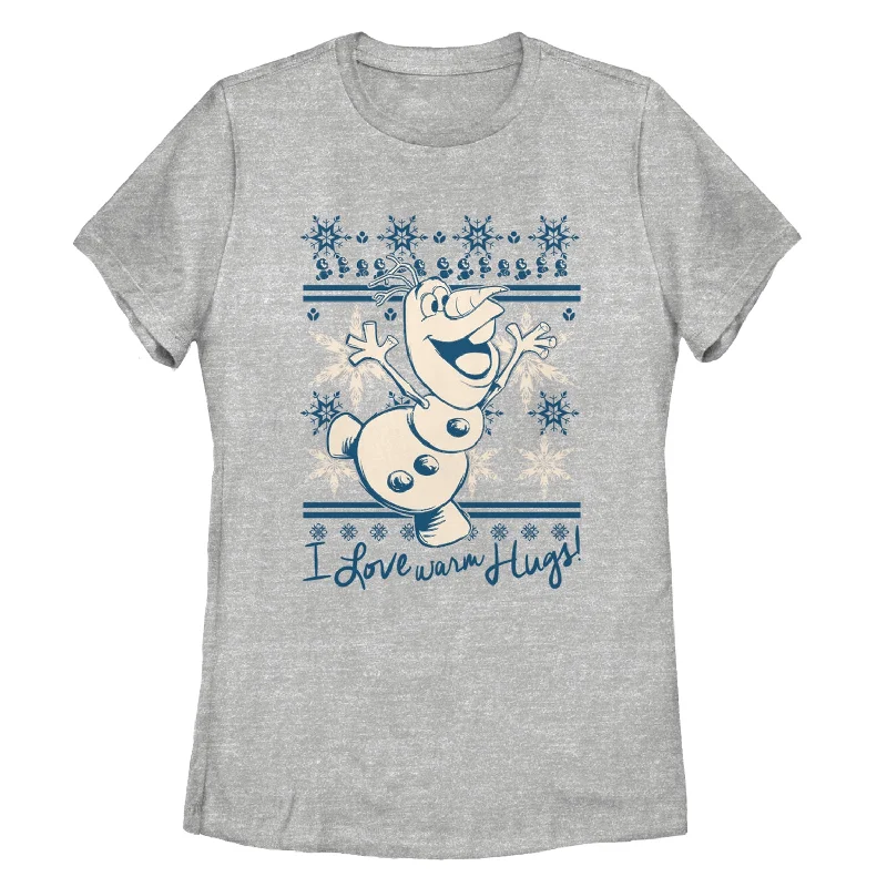 Women's Frozen Christmas Warm Hugs T-Shirt-- Layered Multi-layer Single Layer