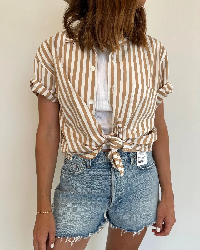 "Riley" Shirt-- Ribbed Striped Patterned