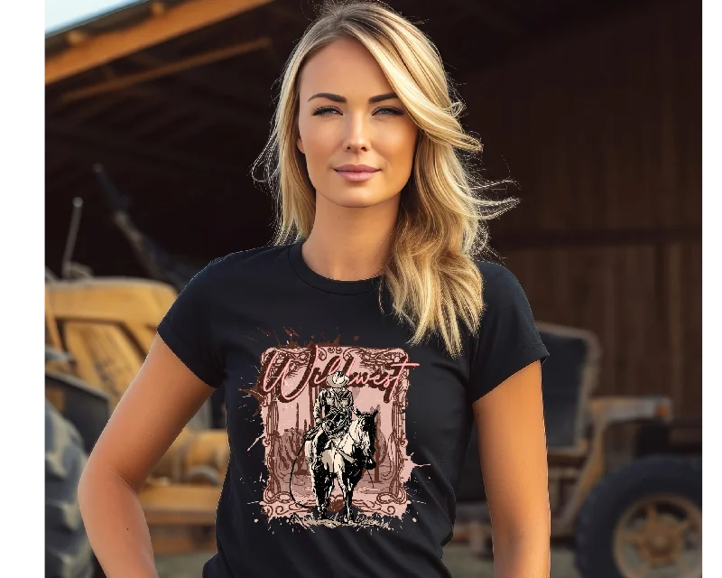 Women's Wild West Tshirt-- Knit Fabric Woven Fabric Fleece Fabric
