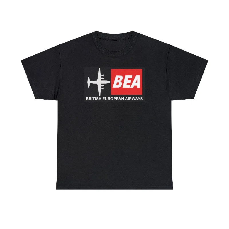 BEA British European Airways Retro Traveller T-Shirt-- Silk Blend Satin Velvet