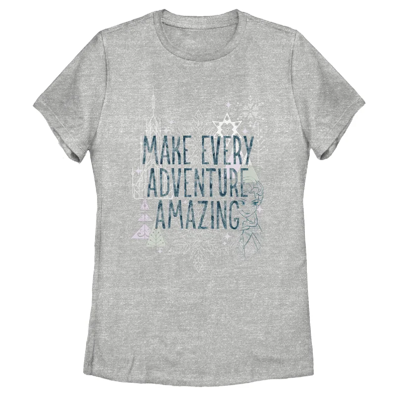 Women's Frozen Amazing Adventure Pattern T-Shirt-- Hooded Caped Shawl Collar