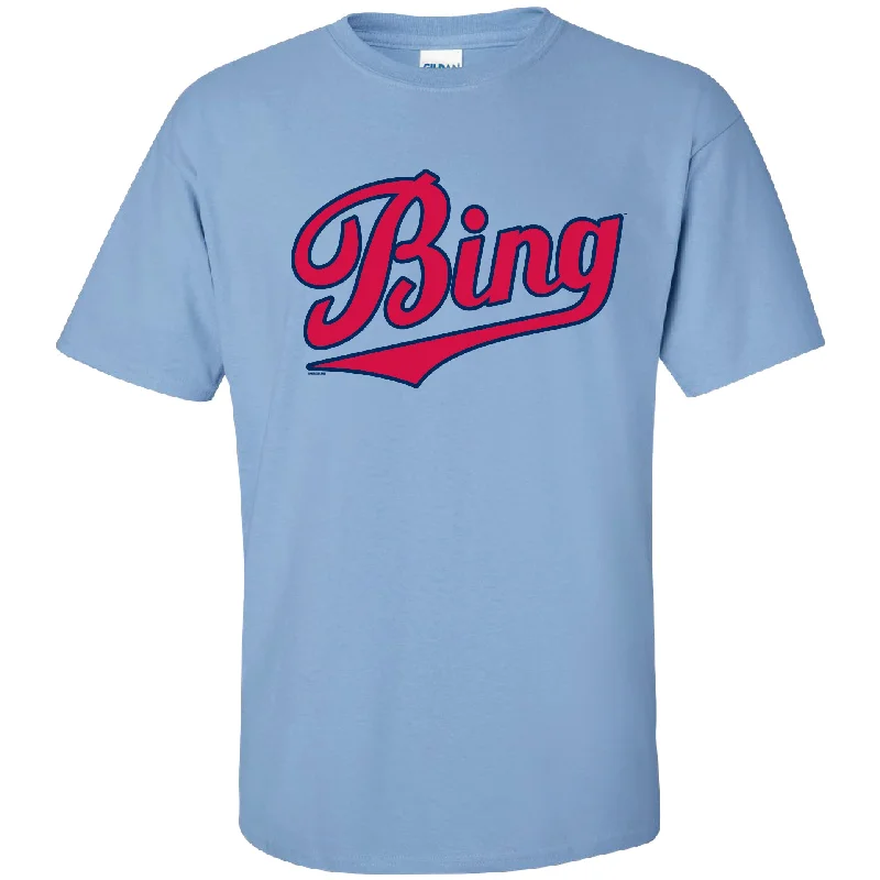 BRP NEW! CAROLINA BLUE "Bing" T-Shirt WITH RED WORDMARK-- Elegant Classic Vintage