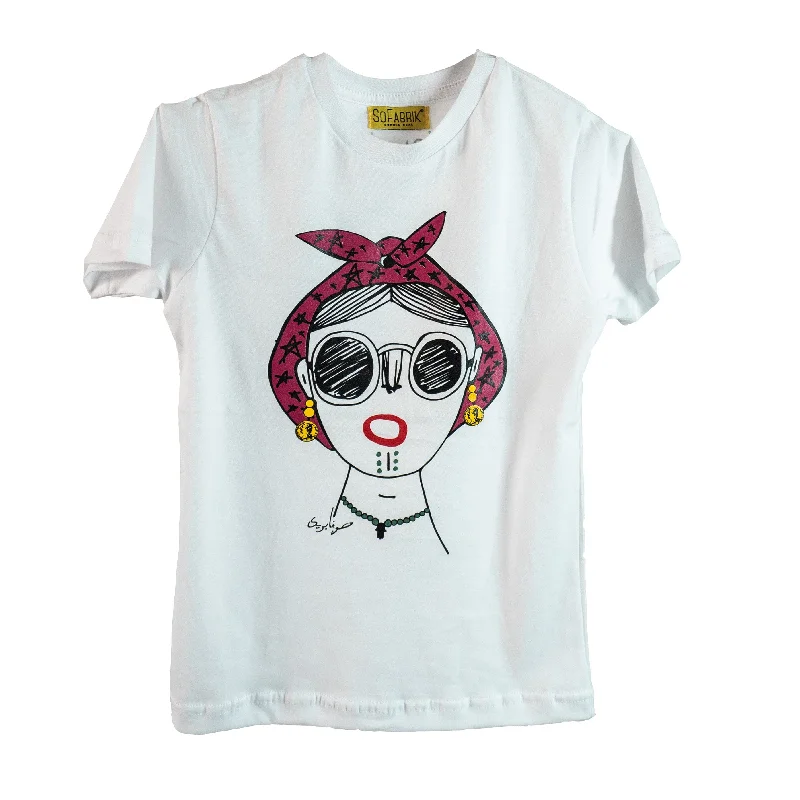 Dada Hania T shirt Kid-- Solid Print Embellished