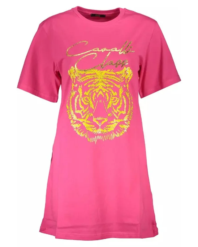 Cavalli Class  Tiger TShirt - Pink-- Boxy Fit Fitted Loose