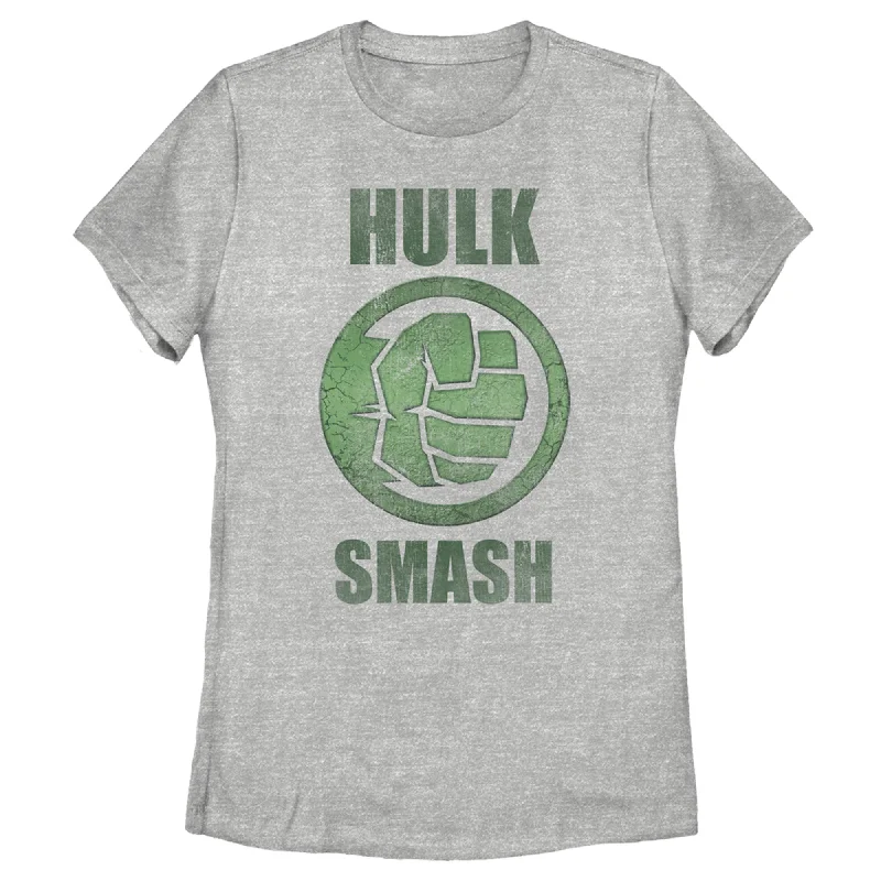 Women's Marvel Hulk Smash T-Shirt-- Beaded Sequined Faux Fur
