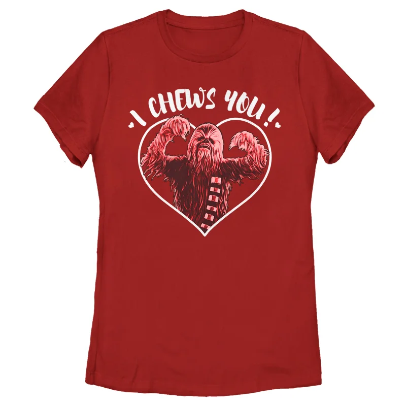 Women's Star Wars Valentine's Day I Chews You T-Shirt-- Silk Blend Satin Velvet