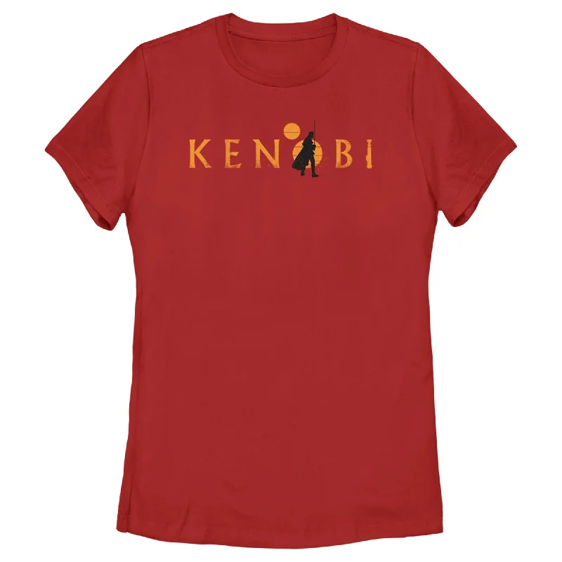 Women's Star Wars: Obi-Wan Kenobi Silhouette Kenobi Two Suns T-Shirt -- Basic T-Shirt Crew Neck Short Sleeve Women's Star Wars: Obi-Wan Kenobi Silhouette Kenobi Two Suns T-Shirt -- Basic T-Shirt Crew Neck Short Sleeve