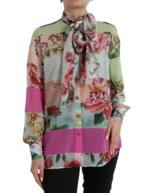 Dolce & Gabbana  Floral Print Silk Shirt-- Plaid T-Shirt Polka Dot Checkered