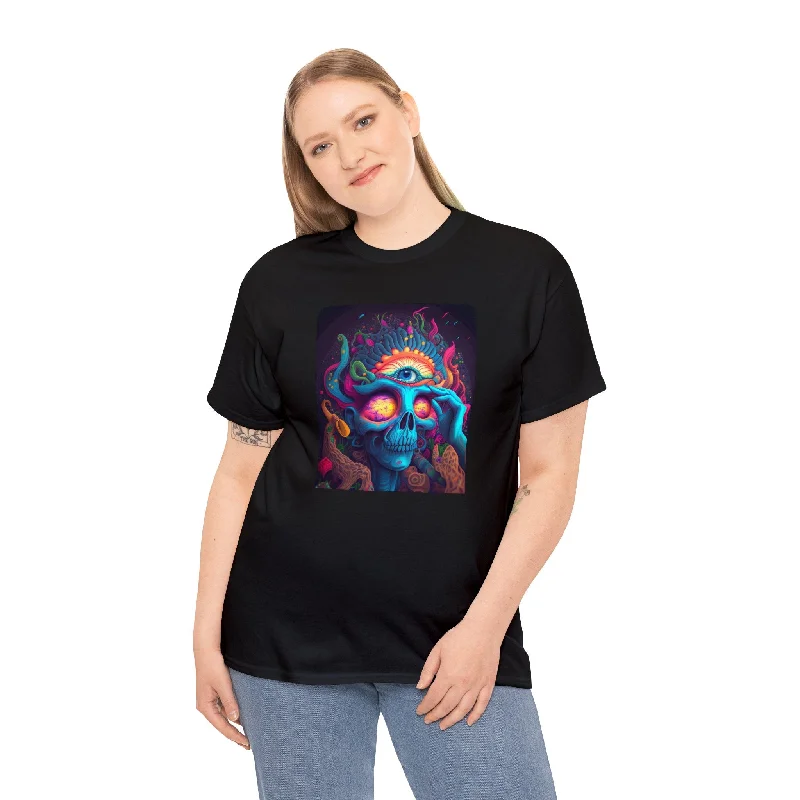 Hallucinations Psychedelic Art T-Shirt-- Oversized T-Shirt Spandex breathable