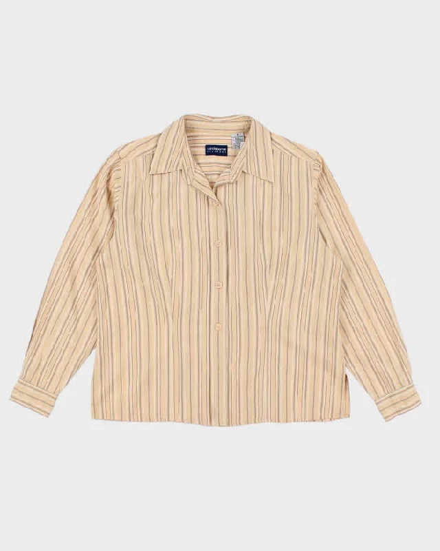 Vintage 90s Liz Claiborne Stripe Shirt - S-- Thin T-Shirt Open Front Quick Dry