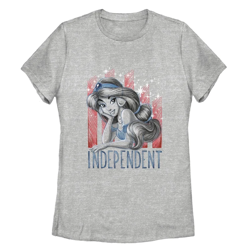 Women's Aladdin Fourth of July Jasmine Stripes T-Shirt-- Real Fur Shearling Chenille