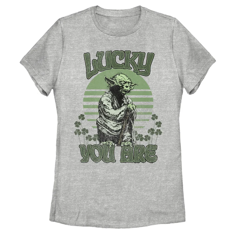 Women's Star Wars St. Patrick's Day Yoda Lucky You Are Clovers T-Shirt-- Modern Contemporary Chic Women's Star Wars St. Patrick's Day Yoda Lucky You Are Clovers T-Shirt-- Modern Contemporary Chic