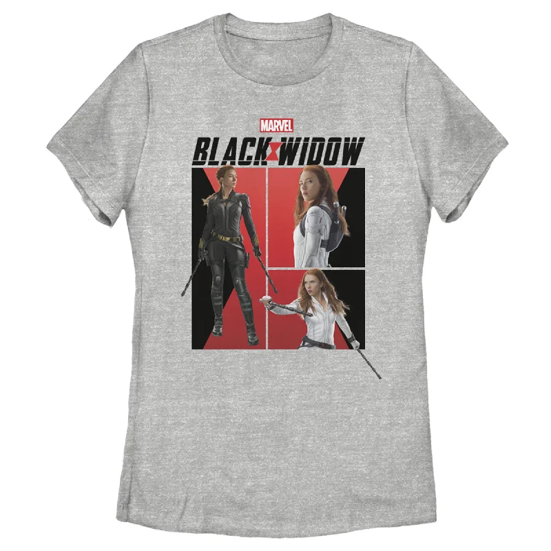 Women's Marvel Black Widow Character Shots T-Shirt-- Knit Fabric Woven Fabric Fleece Fabric