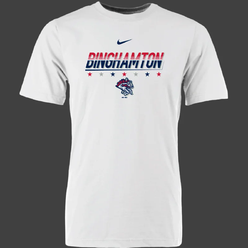 BRP 4th of July NIKE S/S White Cotton Crew T-Shirt w/patriotic design-- Solid Color Striped Floral