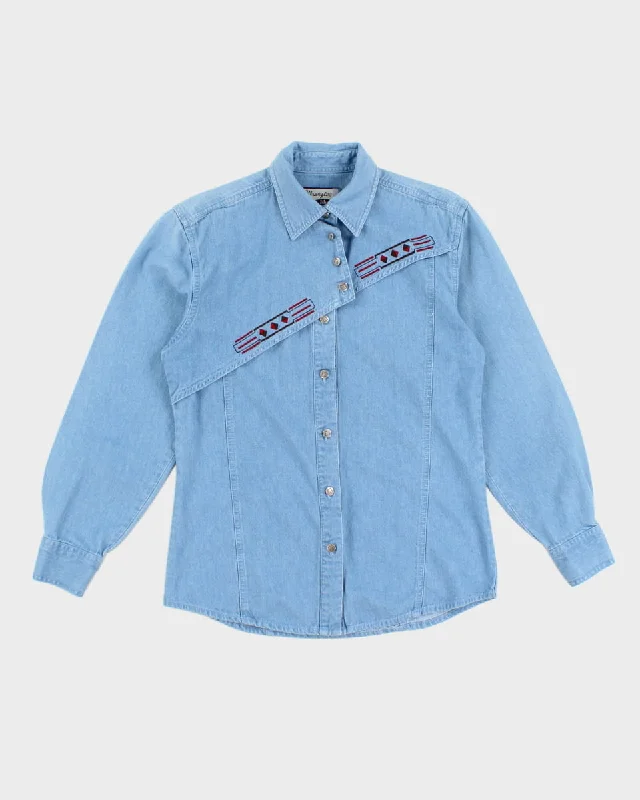 90's Wrangler Women's Western Shirt - M-- Cashmere Blend Cotton Blend Poly Blend