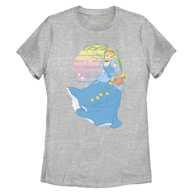 Women's Cinderella Flower Basket T-Shirt-- Lace Blend Ribbed Blend Corduroy Blend