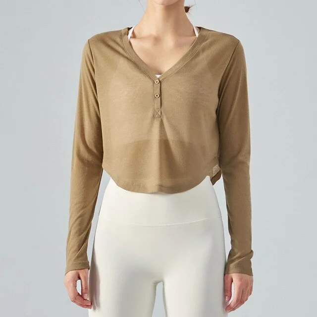 Long Sleeve Khaki Brown