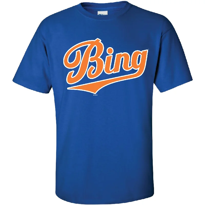 BRP New!  Adult Royal Blue "Bing" 100% Cotton T-Shirt-- Print Jacquard Patchwork