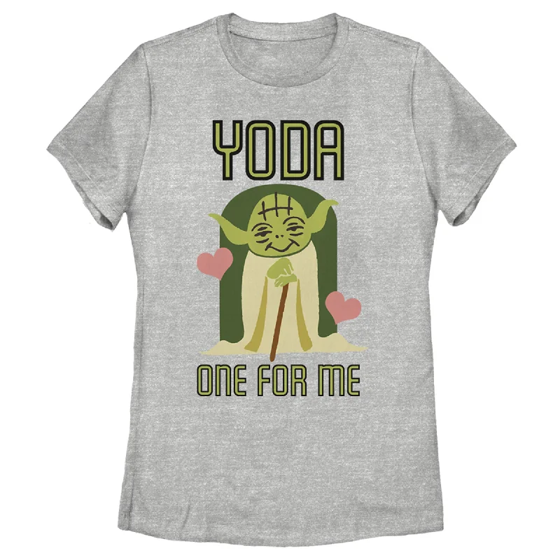 Women's Star Wars Valentine's Day Yoda One for Me T-Shirt-- Nylon Fabric Polyester Fabric Spandex Fabric Women's Star Wars Valentine's Day Yoda One for Me T-Shirt-- Nylon Fabric Polyester Fabric Spandex Fabric