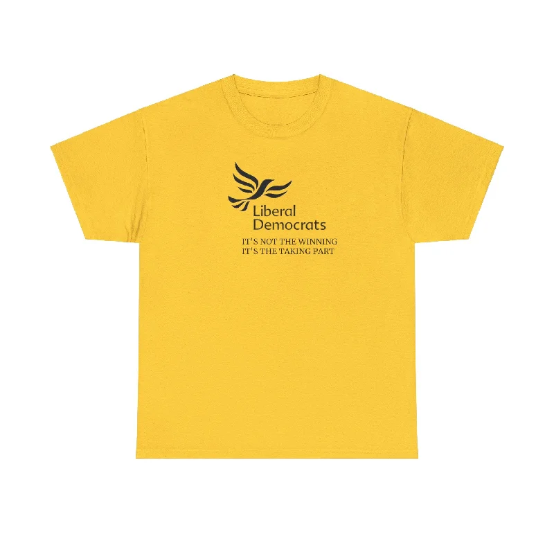 Liberal Democrats It's The Taking Part That Counts, Political T-Shirt-- Real Fur Shearling Chenille