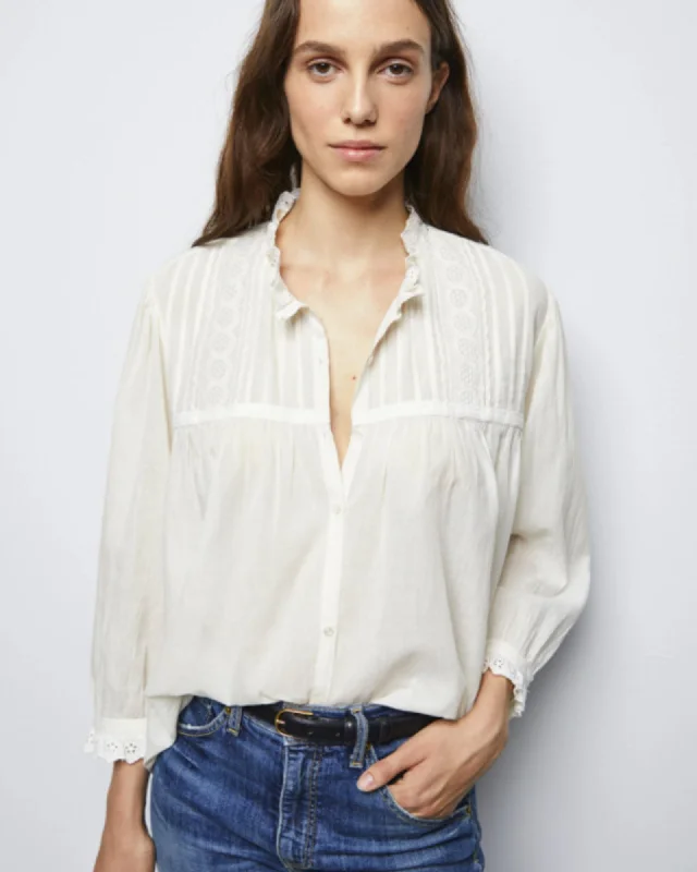 "Sarah" Shirt-- Satin Blend Silk Blend Wool Blend