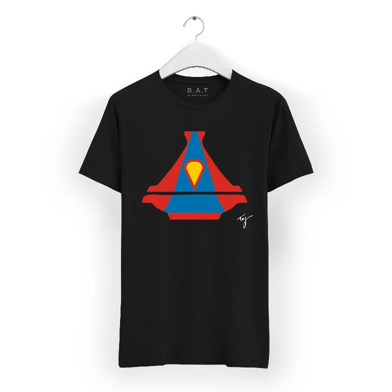 Superman T Shirt-- Collared Crew Neck Turtle Neck