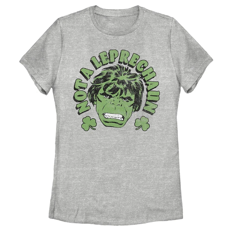 Women's Marvel St. Patrick's Day Hulk Not A Leprechaun T-Shirt-- Cotton Fabric Linen Fabric Terry Fabric