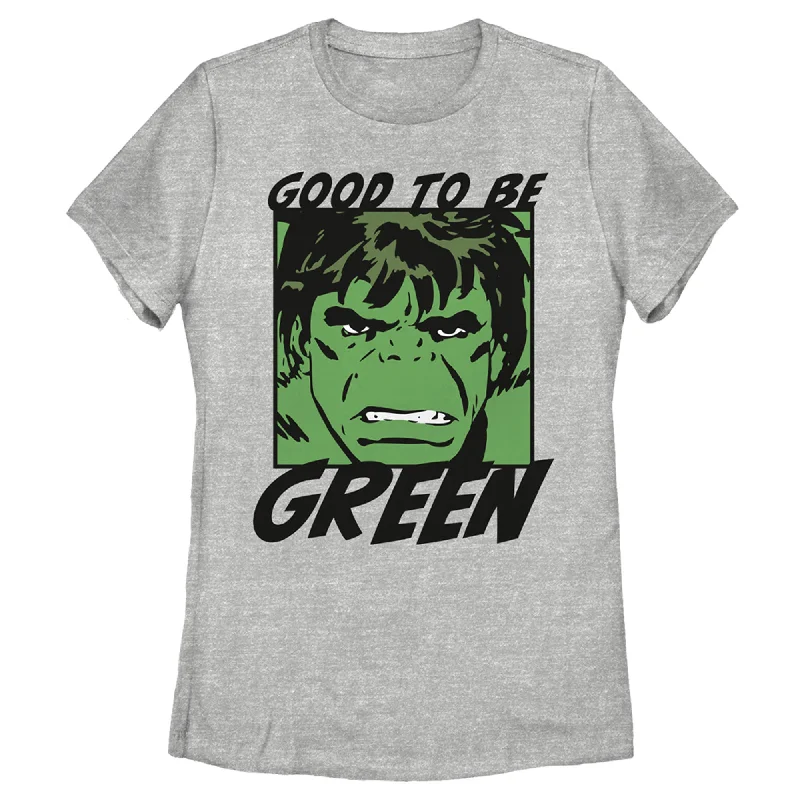Women's Marvel St. Patrick's Day Hulk Good to be Green T-Shirt-- Faux Fur Fabric Real Fur Fabric Shearling Fabric