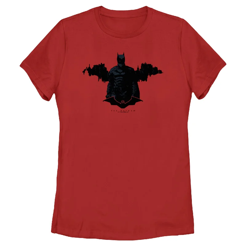 Women's The Batman Gotham Silhouette T-Shirt-- Chenille Brocade Lace