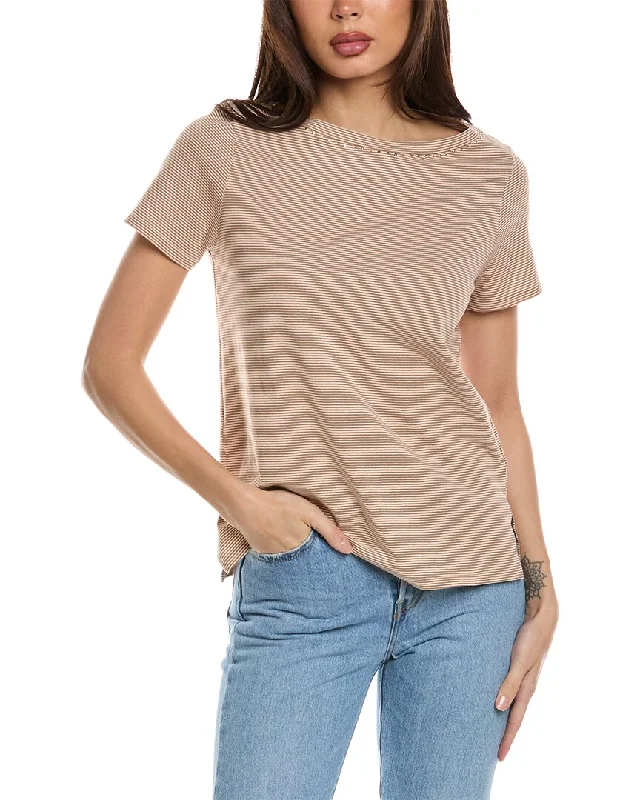 St. John Boatneck T-Shirt-- Ribbed T-Shirt High Neck Heavyweight