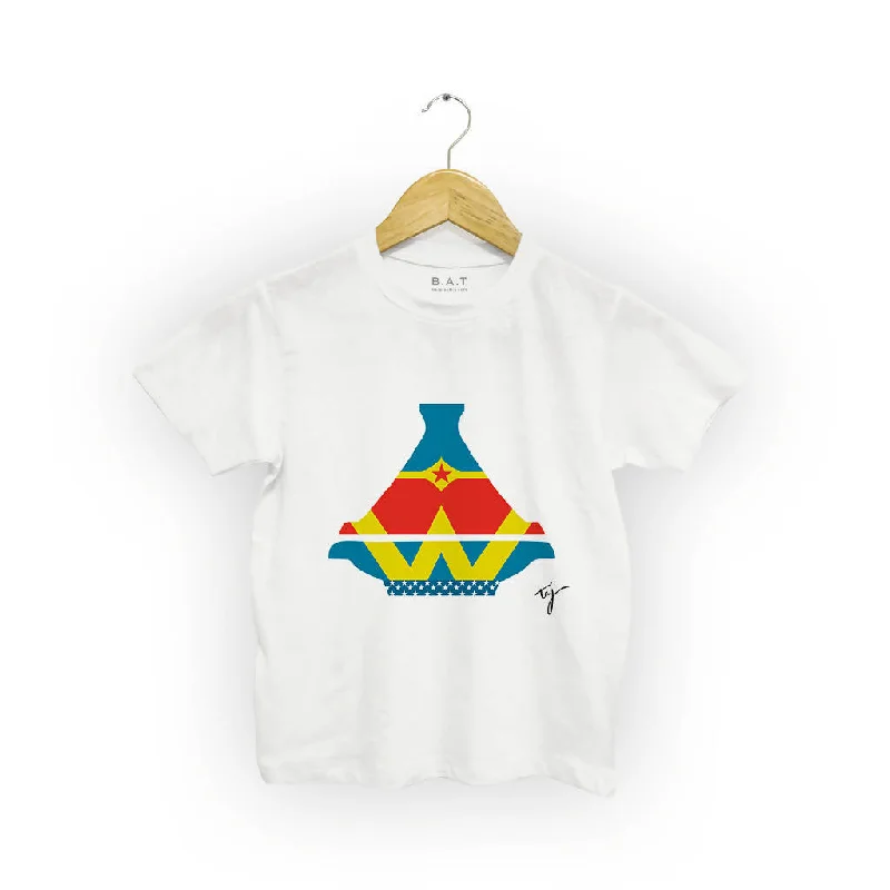 Wonder Woman Kid's Shirt-- Notch Collar Peter Pan Collar Cowl Neck