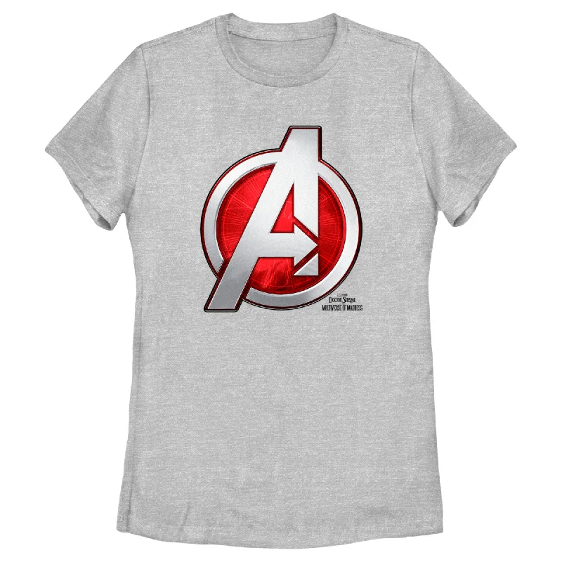 Women's Marvel Doctor Strange in the Multiverse of Madness Avengers Logo T-Shirt-- Collared Crew Neck Turtle Neck