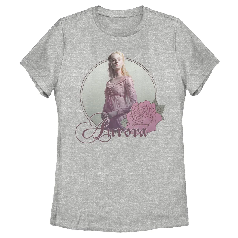 Women's Maleficent: Mistress of All Evil Aurora Portrait T-Shirt-- Embroidered Appliqued Beaded