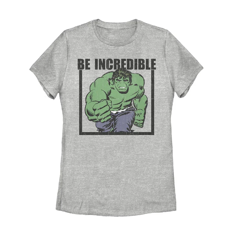 Women's Marvel Hulk Be Incredible T-Shirt-- Real Fur Shearling Chenille