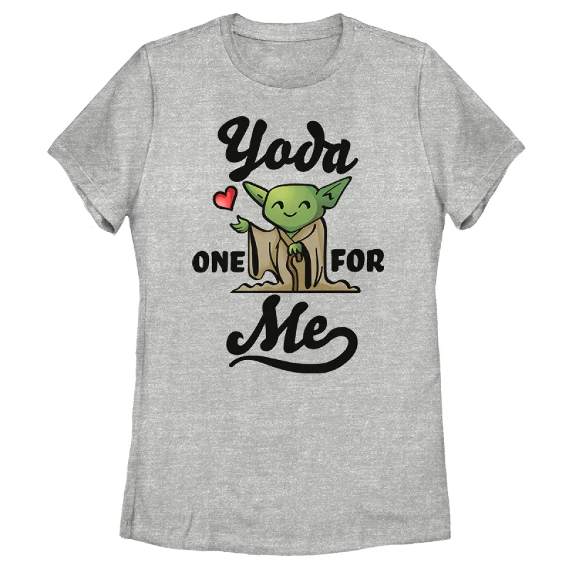 Women's Star Wars Valentine's Day Yoda One for Me Cartoon T-Shirt-- Welt Pockets Slit Pockets Women's Star Wars Valentine's Day Yoda One for Me Cartoon T-Shirt-- Welt Pockets Slit Pockets