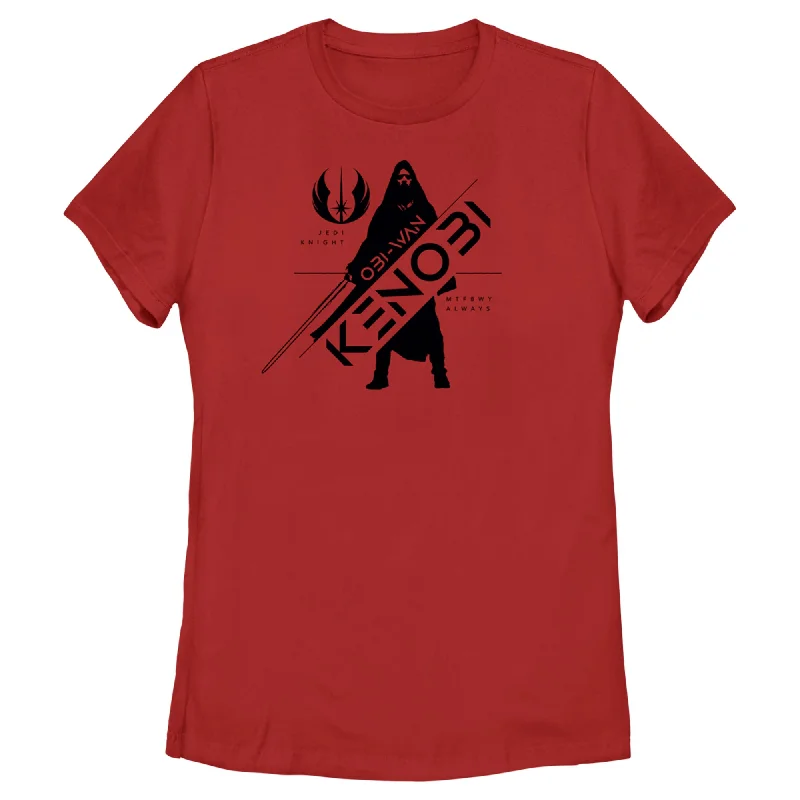 Women's Star Wars: Obi-Wan Kenobi Jedi Order Kenobi Silhouette T-Shirt-- Anti-Pilling Machine Wash Handmade Women's Star Wars: Obi-Wan Kenobi Jedi Order Kenobi Silhouette T-Shirt-- Anti-Pilling Machine Wash Handmade