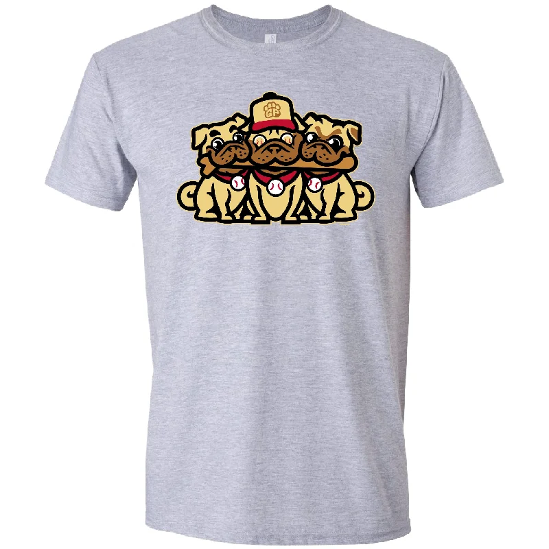 BRP NEW!  ADULT (SPORT GRAY)  Night of the Grumble Pugs Double-Sided Theme Night T-Shirt   NEW COLORS ADDED!-- Anti-Shrink Durable Soft