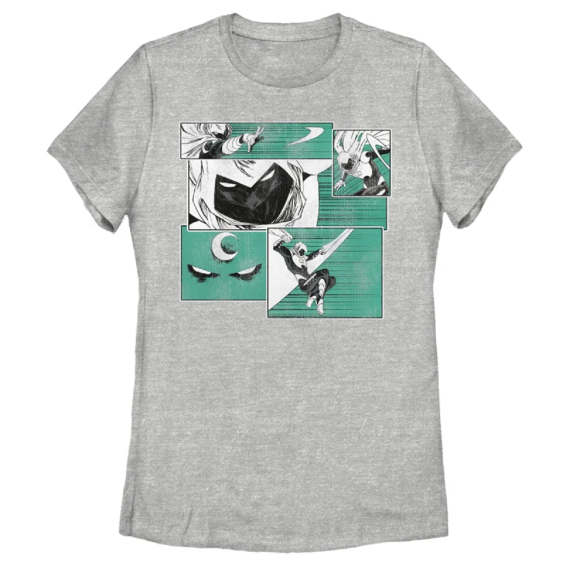Women's Marvel Moon Knight Panels T-Shirt-- Elegant Classic Vintage
